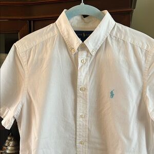 L (14-16) Polo by Ralph Lauren White Short-Sleeve Shirt